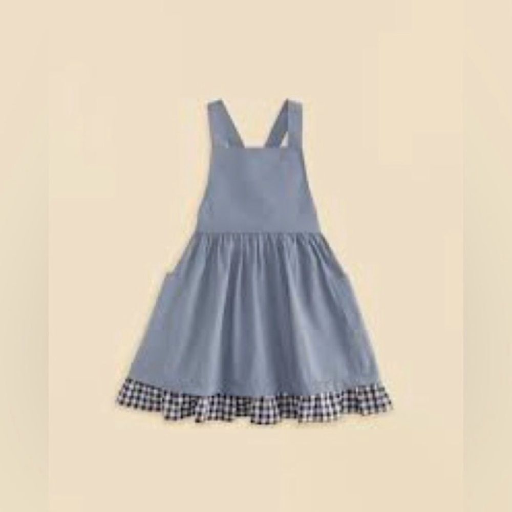 The Sunday Collective Backyard Apron Dress Flint Stone NEW size 4 Organic Cotton